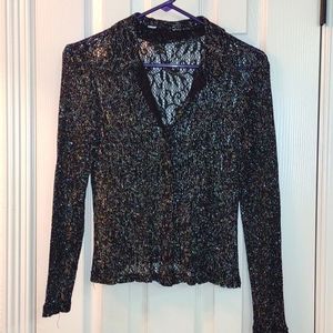 Sexy semi-sheer blouse perfect for a night out on the town!